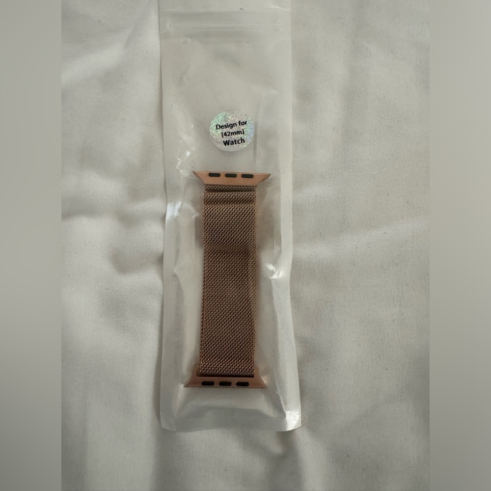 Rose gold Apple Watch band